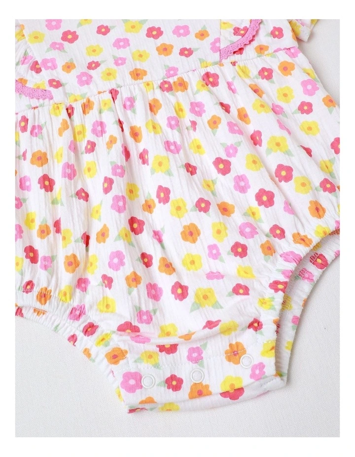 Ditsy Crinkle Top in Pink image 4