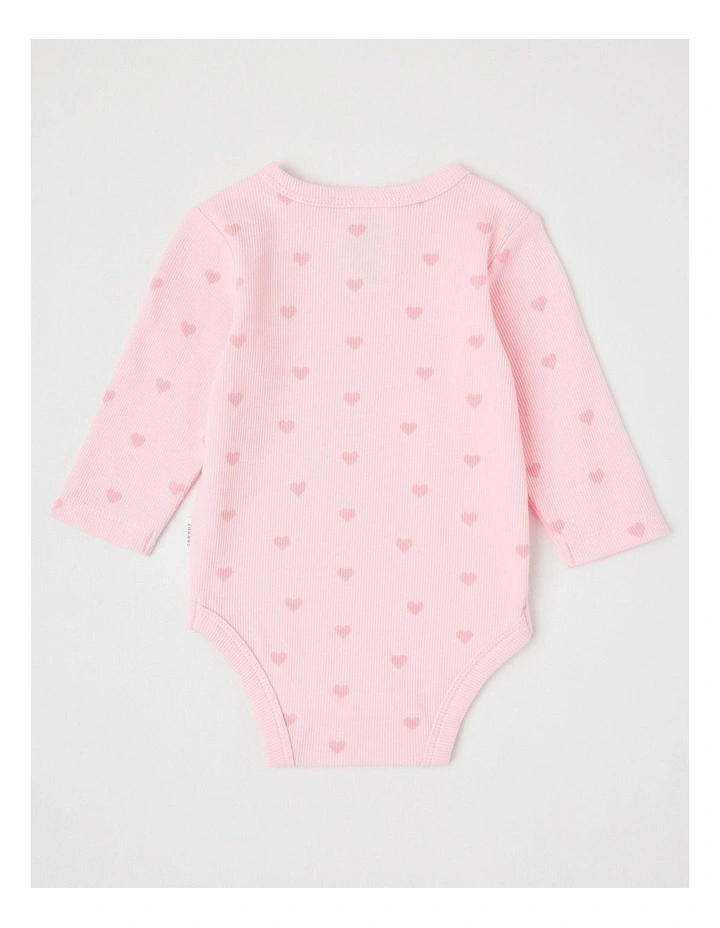 Essential Rib Heart Bodysuit in Blush image 3