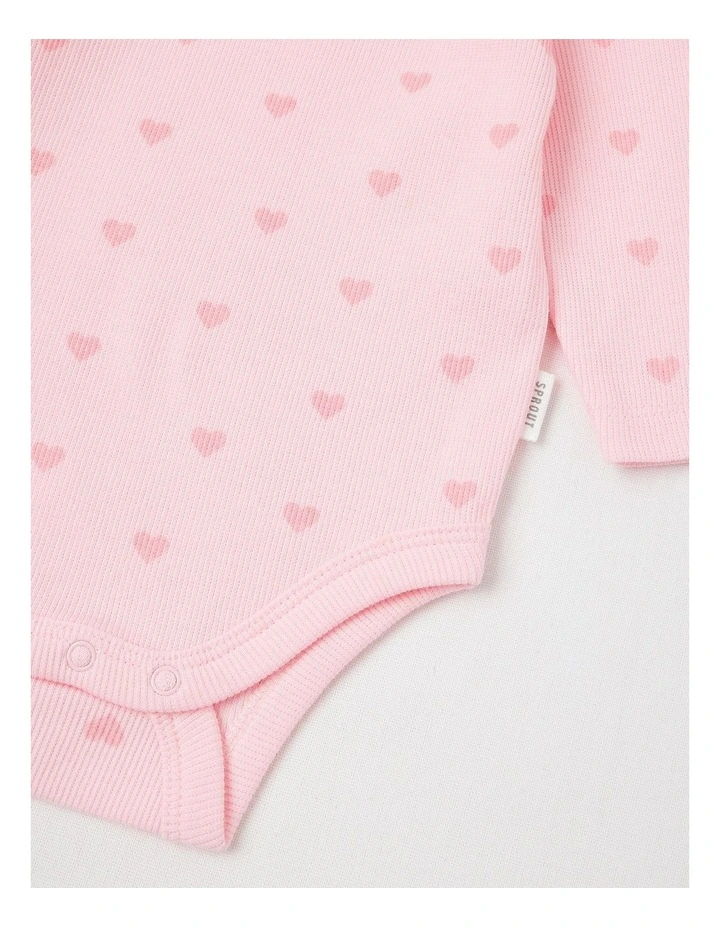 Essential Rib Heart Bodysuit in Blush image 4