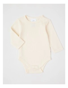 Essential Rib Solid Bodysuit in Cream