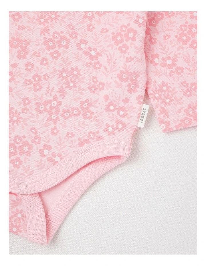 Essential Jersey Tonal Floral Bodysuit Blush image 4