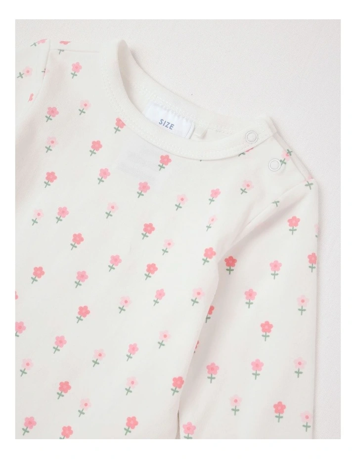 Essential Jersey Disty Floral Bodysuit in White image 2