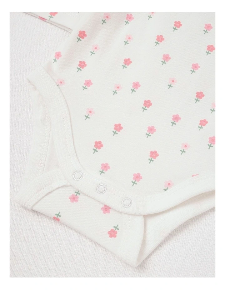 Essential Jersey Disty Floral Bodysuit in White image 4
