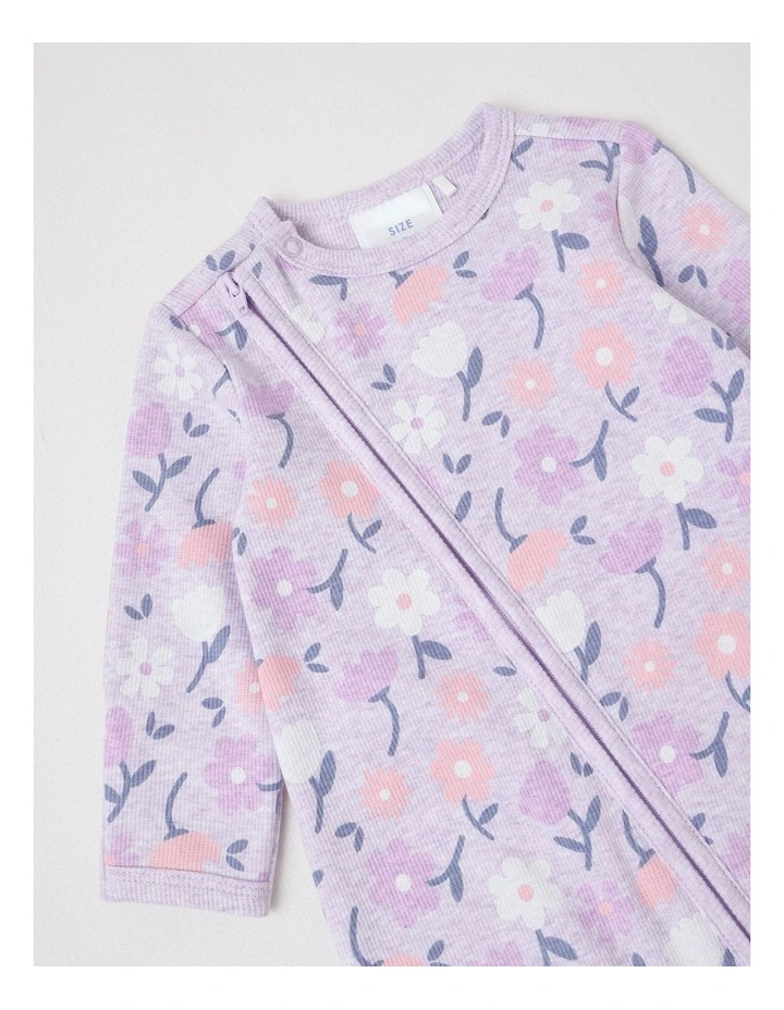 Essential Rib Wild Flower Coverall in Lavender image 2