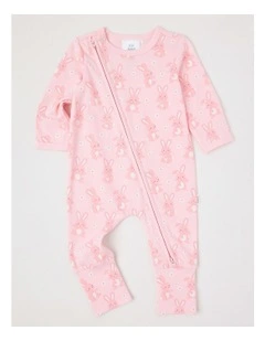Essential Jersey Bunny Coverall in Blush