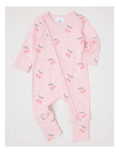 Essential Jersey Cherry Coverall in Light Pink