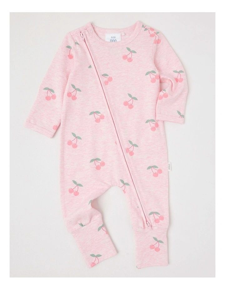 Essential Jersey Cherry Coverall in Light Pink image 1