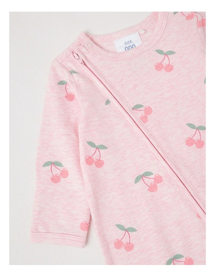 Essential Jersey Cherry Coverall in Light Pink image 2