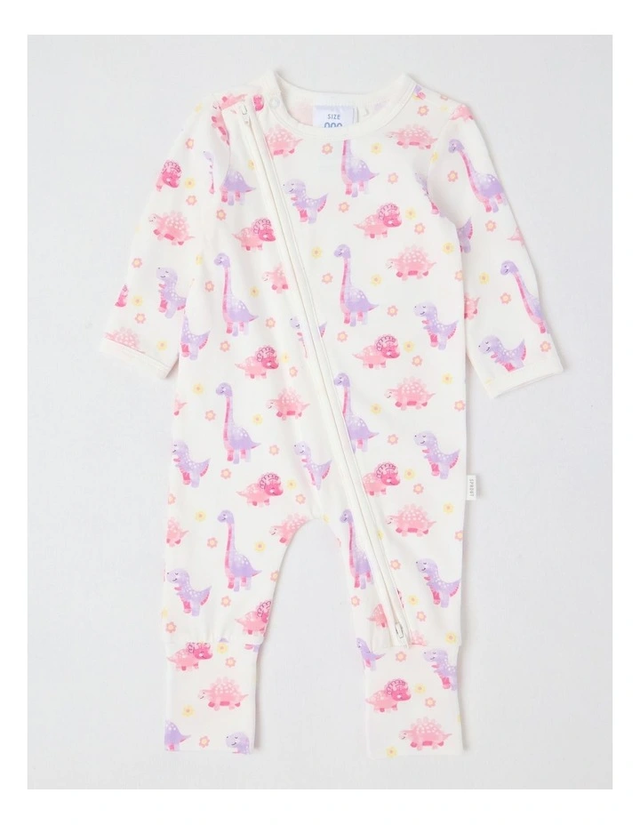 Essential Jersey Dino Coverall in White image 1