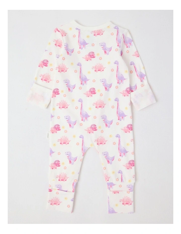 Essential Jersey Dino Coverall in White image 3