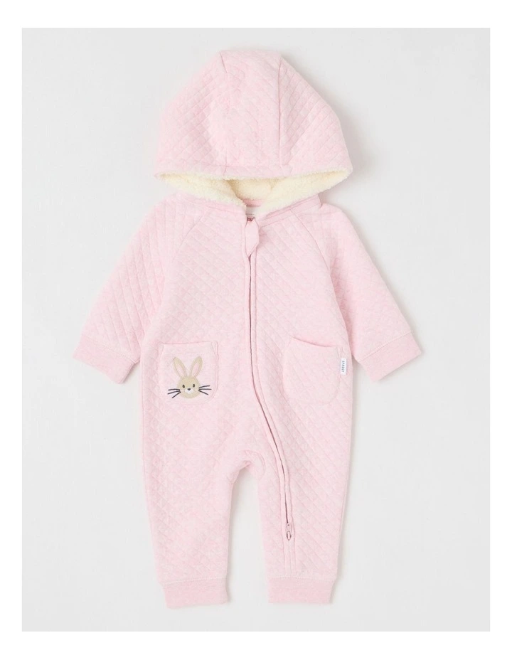 Quilted Bunny Coverall in Light Pink image 1