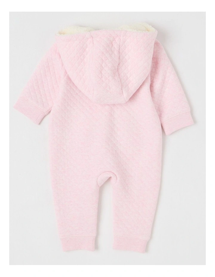 Quilted Bunny Coverall in Light Pink image 2