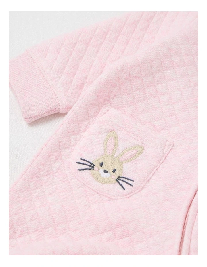 Quilted Bunny Coverall in Light Pink image 3