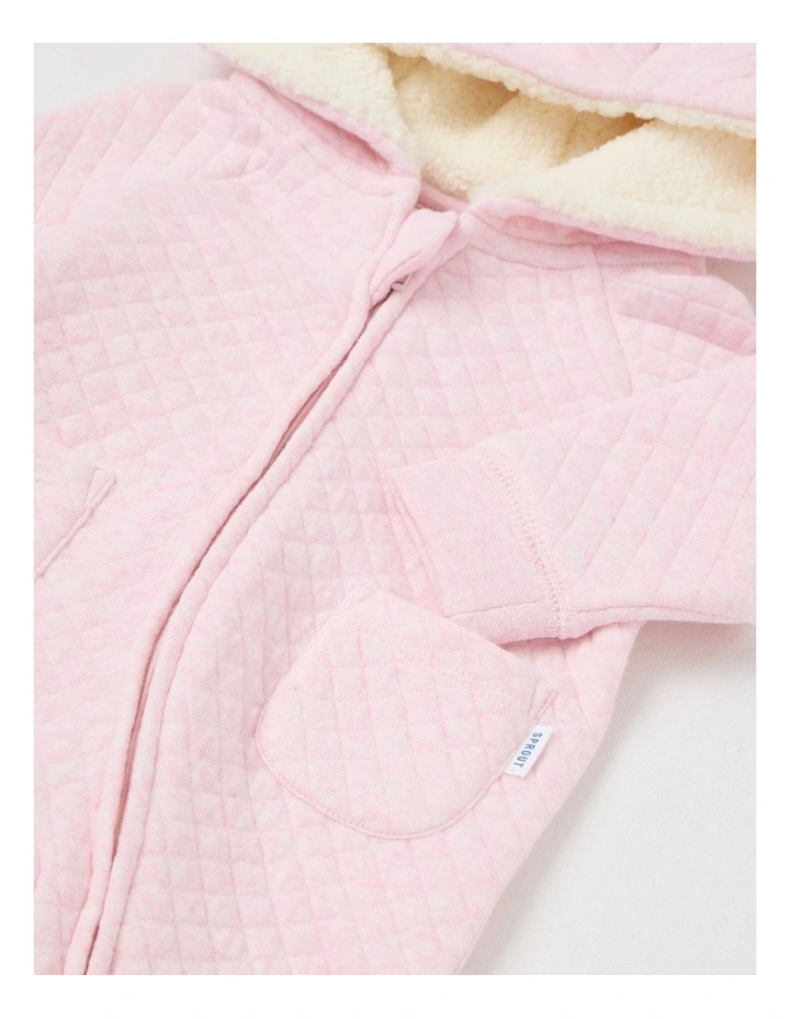 Quilted Bunny Coverall in Light Pink image 4
