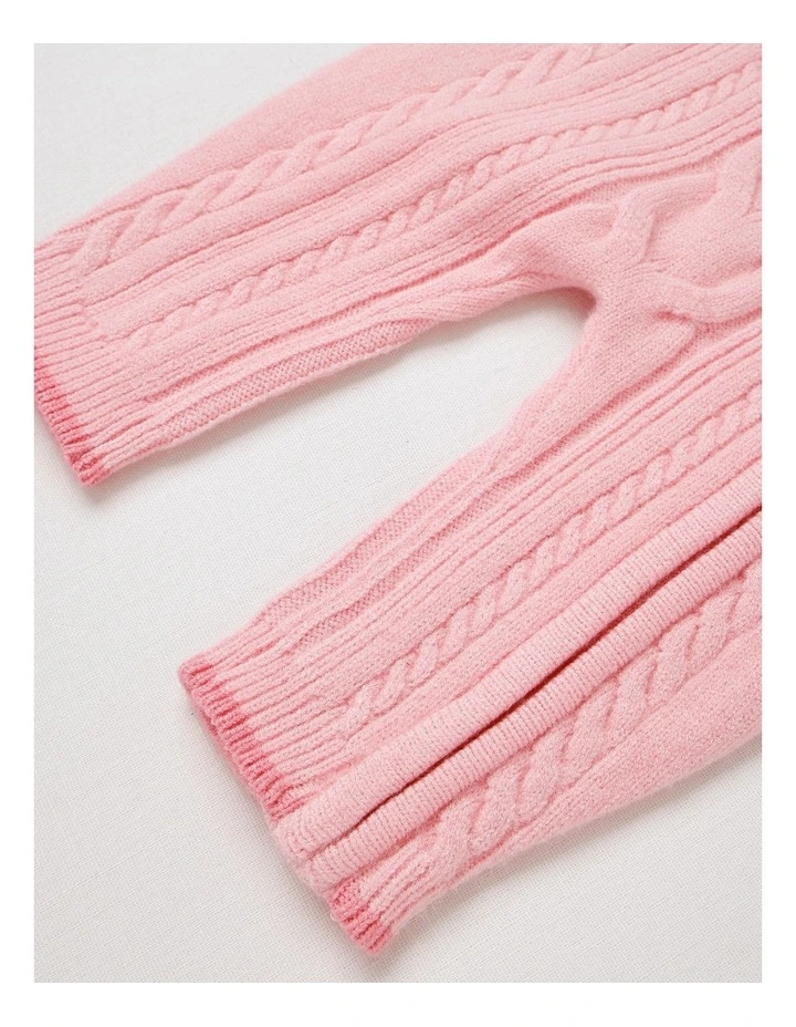 Cable Knit Coverall in Pale Pink image 3