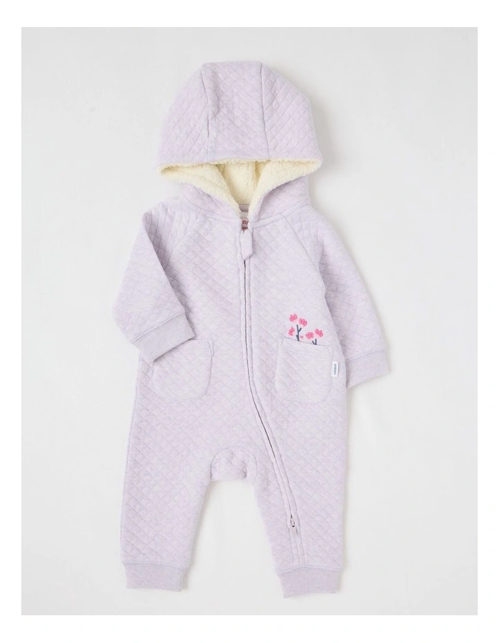 Quilted Coverall in Lavender image 1