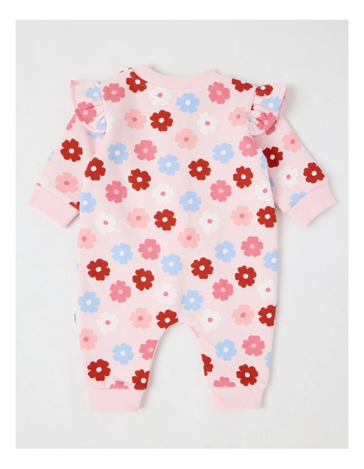 Ditsy Floral Fleece Coverall in Blush image 3