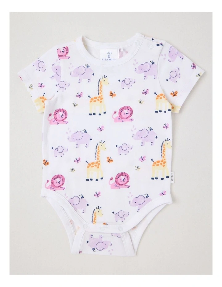 Essentials Watercolour Safari Bodysuit in White image 1