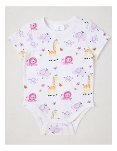 Essentials Watercolour Safari Bodysuit in White