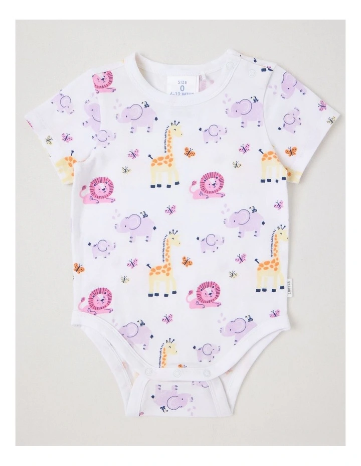 Essentials Watercolour Safari Bodysuit in White image 1
