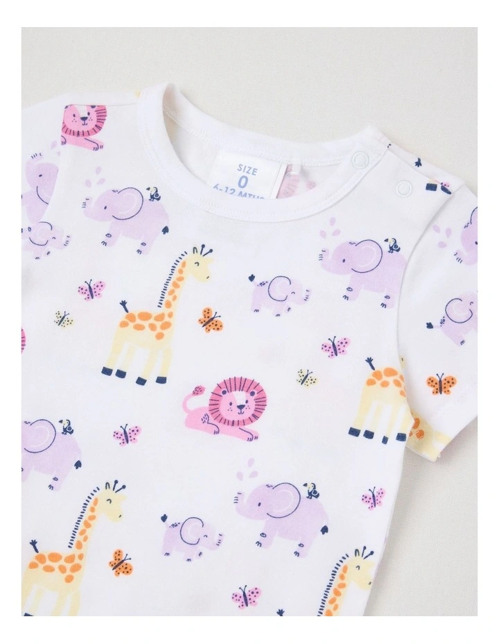 Essentials Watercolour Safari Bodysuit in White image 2