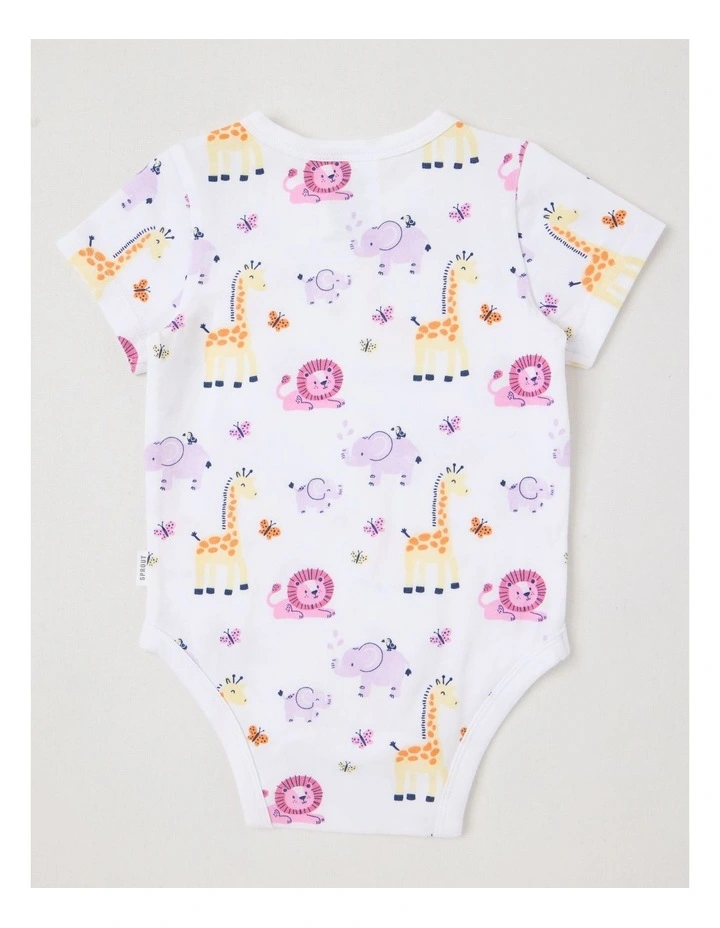 Essentials Watercolour Safari Bodysuit in White image 3