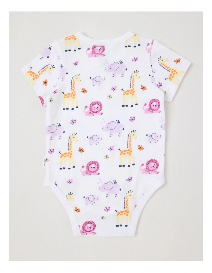 Essentials Watercolour Safari Bodysuit in White image 3