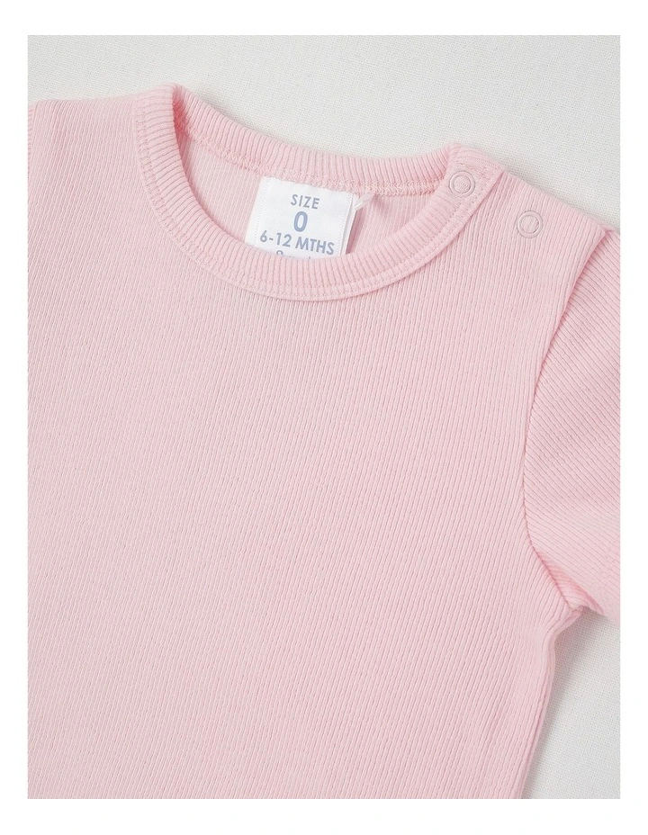 Essentials Rib Solid Bodysuit in Light Pink image 2