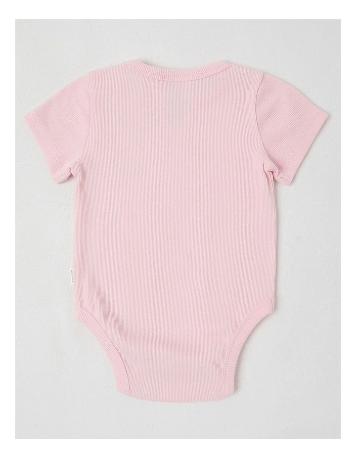 Essentials Rib Solid Bodysuit in Light Pink image 3
