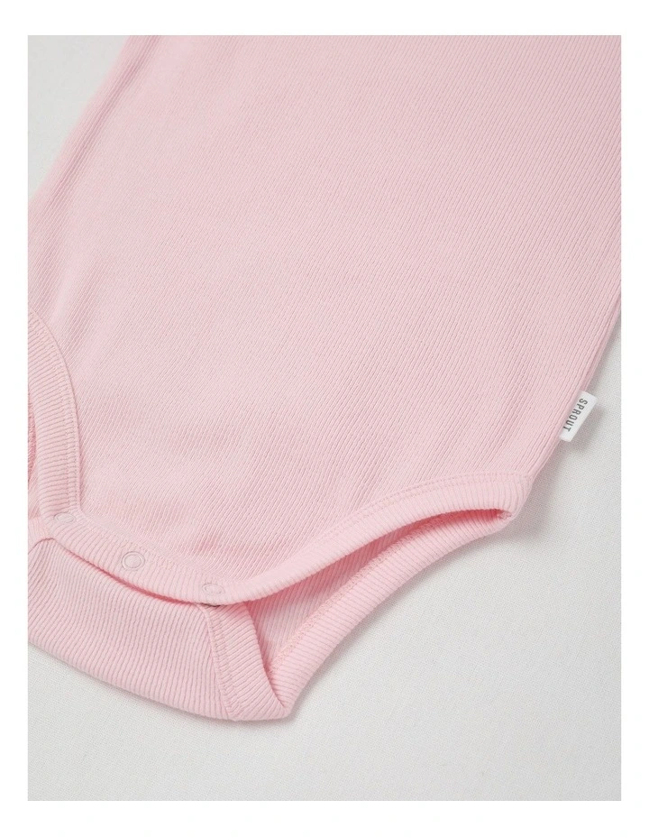 Essentials Rib Solid Bodysuit in Light Pink image 4