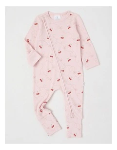 Essentials Rib Cherry Coverall in Blush