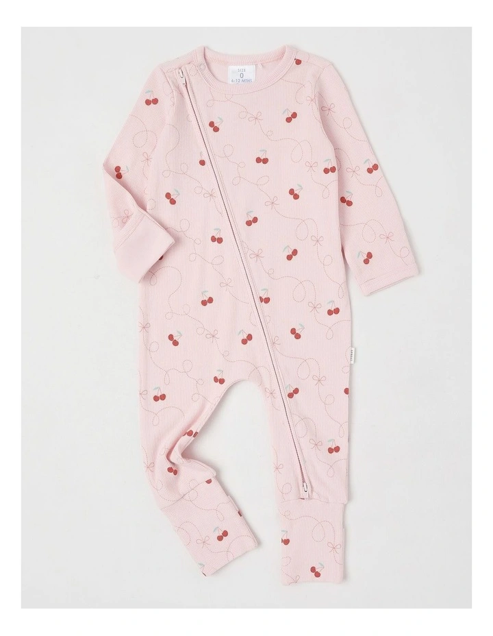 Essentials Rib Cherry Coverall in Blush image 1
