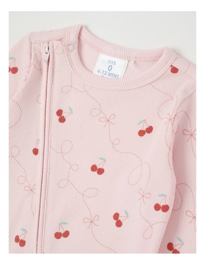 Essentials Rib Cherry Coverall in Blush image 2