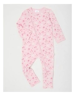 Essentials Tonal Ditsy Floral Coverall in Light Pink
