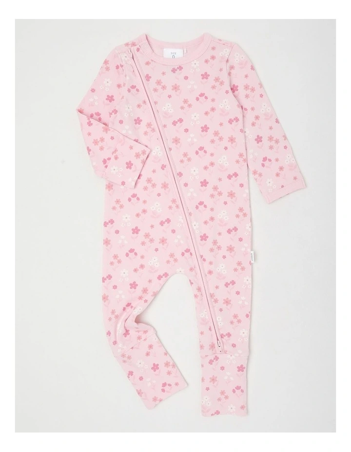 Essentials Tonal Ditsy Floral Coverall in Light Pink image 1