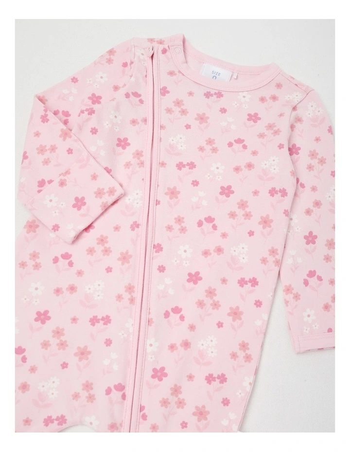 Essentials Tonal Ditsy Floral Coverall in Light Pink image 2