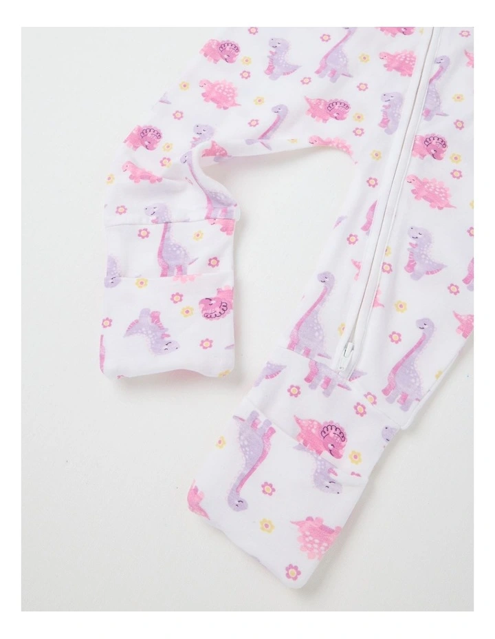 Essentials Watercolour Dino Coverall in White image 4