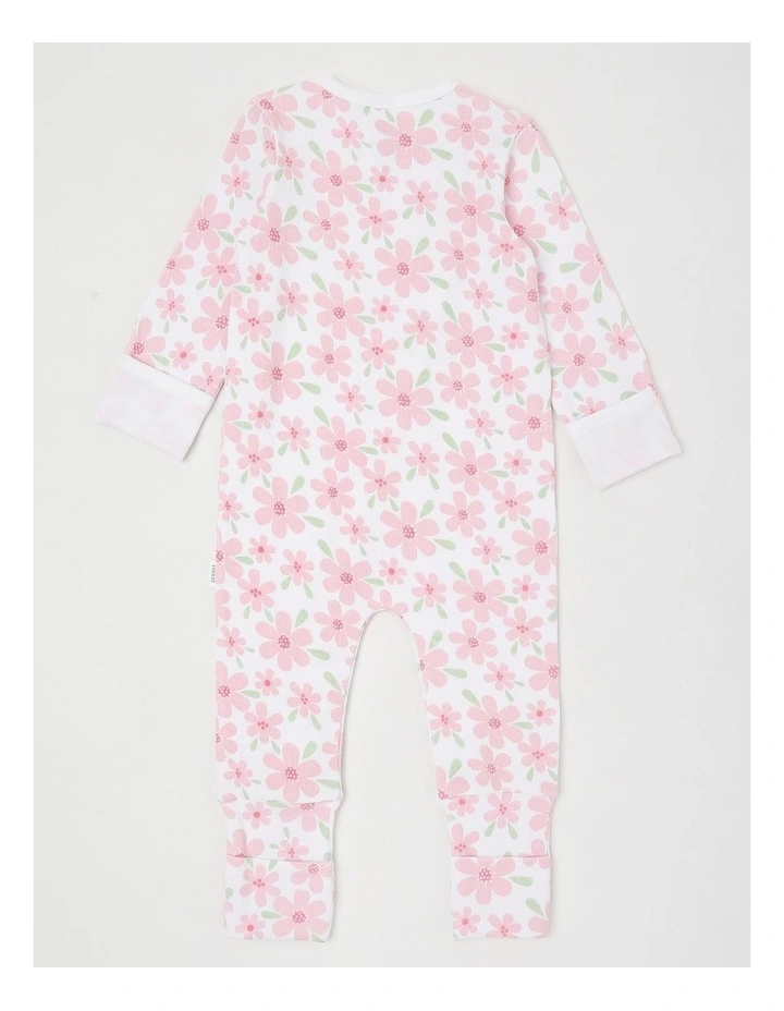 Essentials Rib Large Floral Coverall White image 3