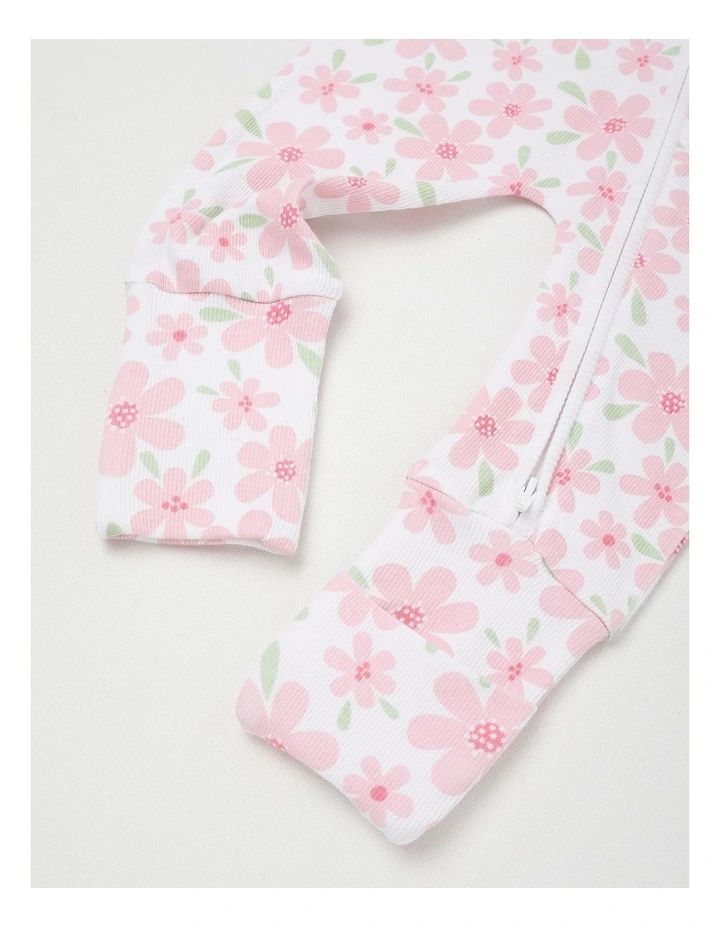 Essentials Rib Large Floral Coverall White image 4