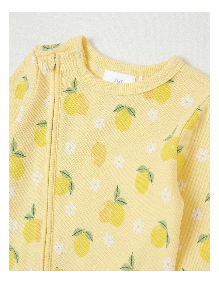 Essentials Rib Lemons Coverall in Yellow image 2