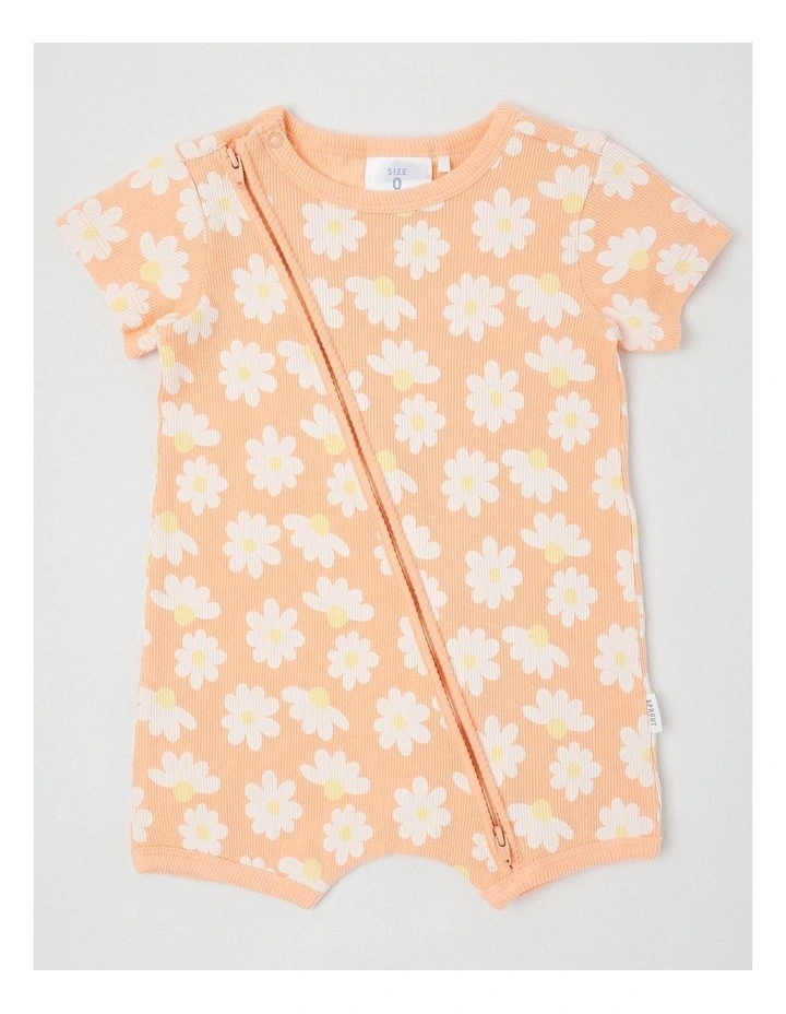 Essentials Daisy Romper in Peach image 1