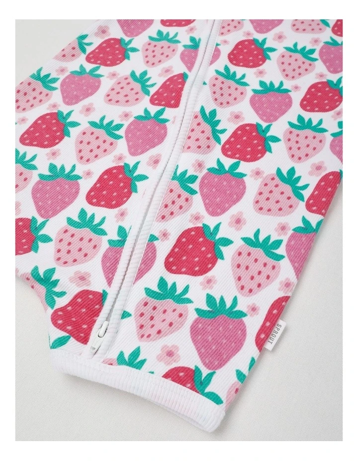 Essentials Watercolour Strawberry Romper in White image 4