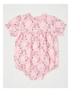 Berry Bow Double Cloth Bodysuit in Blush