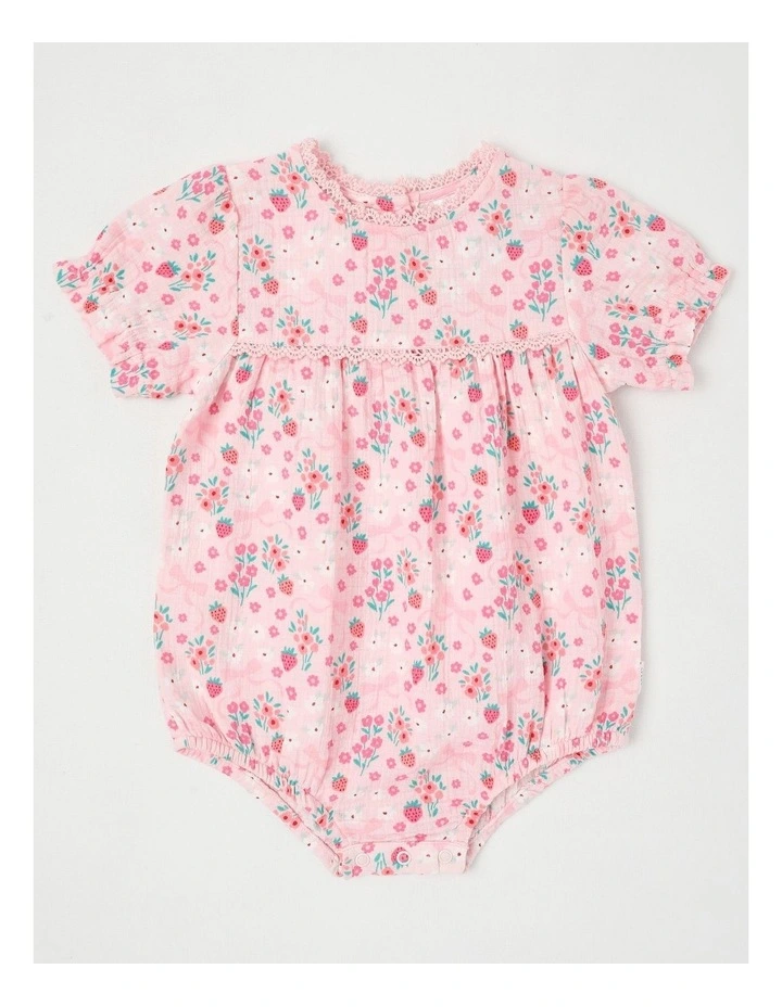 Berry Bow Double Cloth Bodysuit in Blush image 1