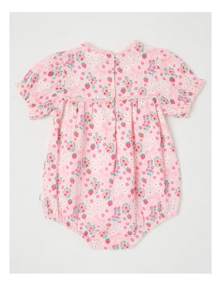 Berry Bow Double Cloth Bodysuit in Blush image 3