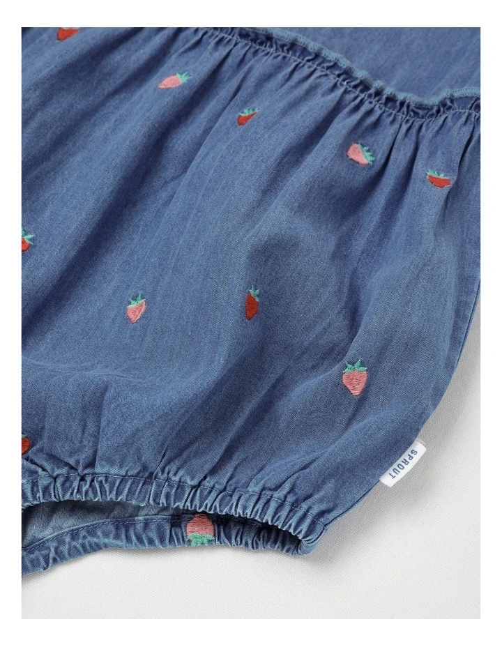 Strawberry Chambray Bodysuit in Dusty Blue image 4