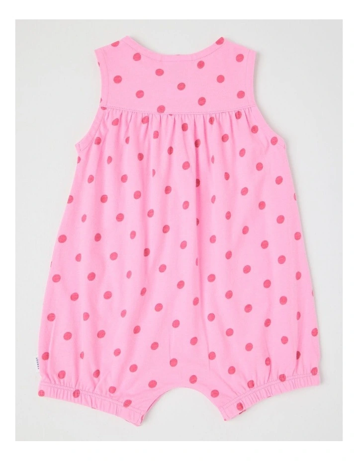Cherry Placket Romper in Hot Pink image 3