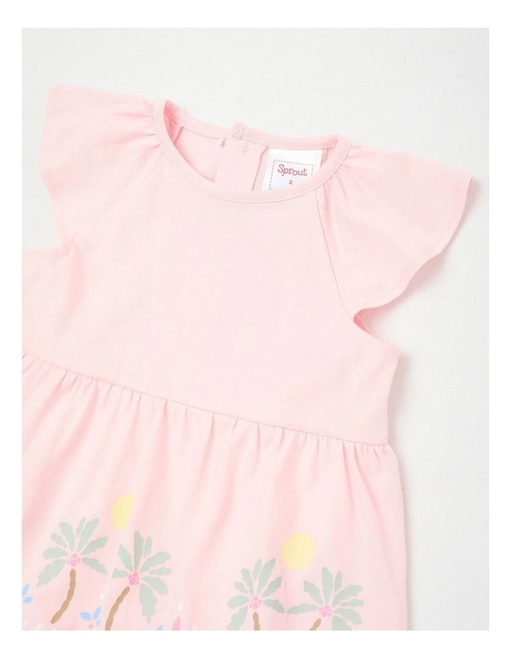 Palm Flutter Sleeve Bodysuit in Light Pink image 2