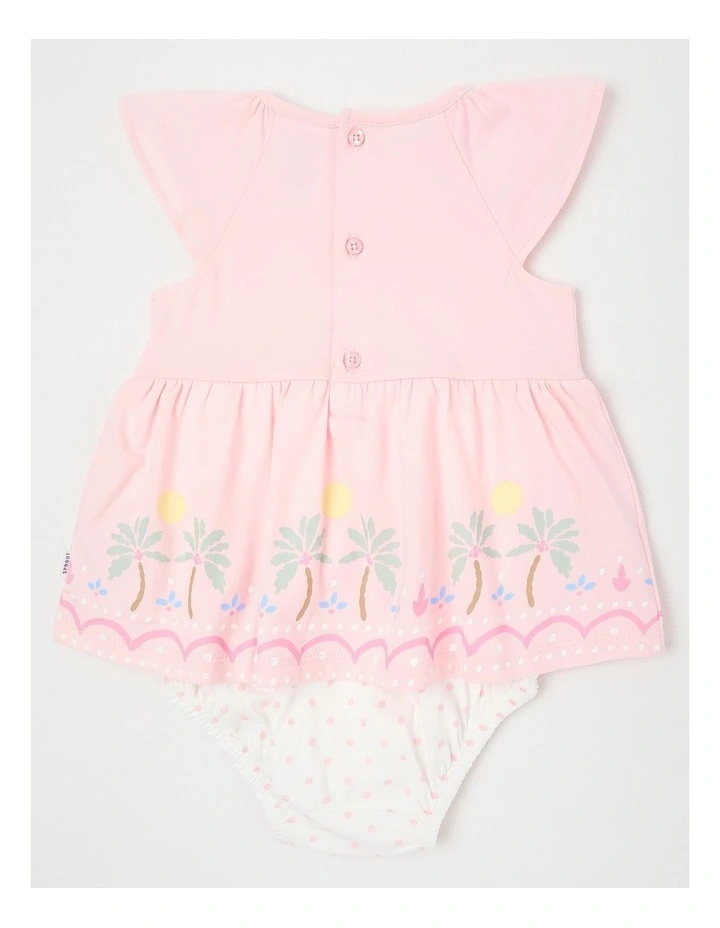 Palm Flutter Sleeve Bodysuit in Light Pink image 3