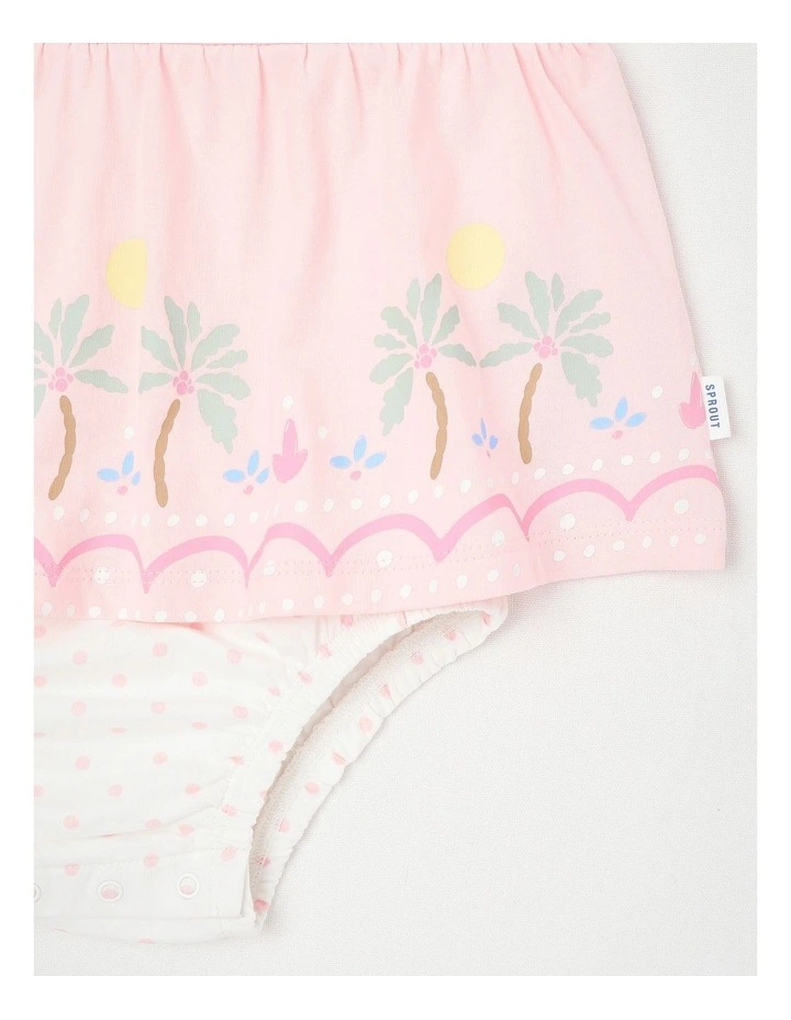 Palm Flutter Sleeve Bodysuit in Light Pink image 4